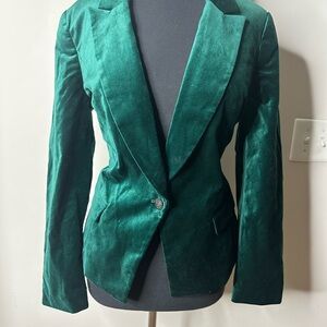 White House Black Market Emerald Velvet Blazer